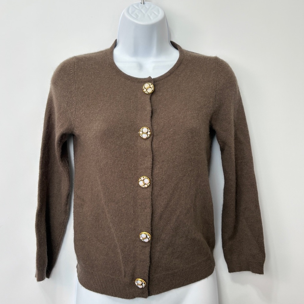 Anthropologie HWR Lambswool Angora Cashmere Snap Button Cardigan Size Small